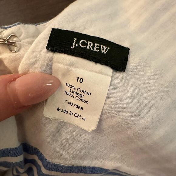 J. Crew light blue & white striped v-neck cotton sleeveless top size 10 - Picture 7 of 12